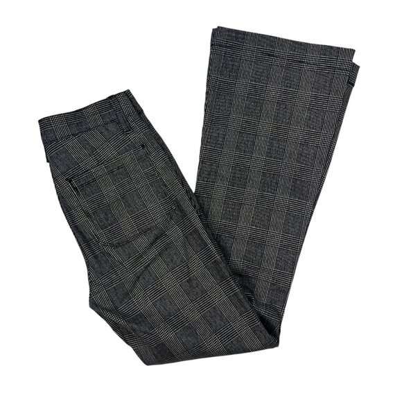 FRAME Le Bardot Flare Kick Cropped Pants Size 25 Noir Multi Glen Plaid LBF403P - Picture 3 of 11